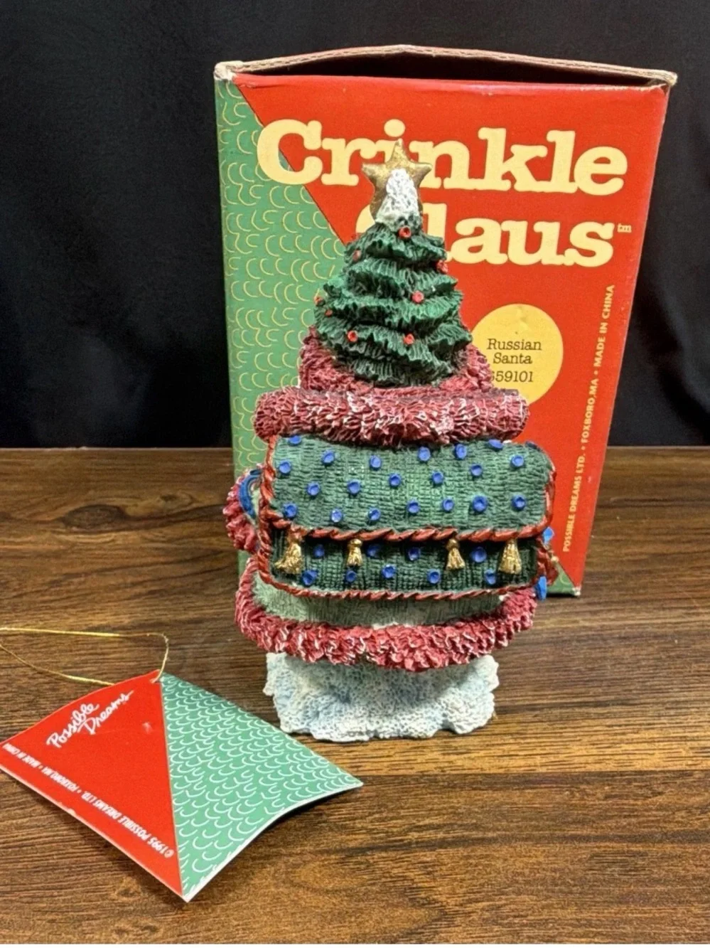 Vintage Crinkle Claus Possible Dreams Russian Santa Claus Resin Figurine 1994